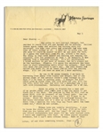 Hunter Thompson Letter Signed -- ''Random thinks I'm halfway through the Rum Diary revisions...Things here are quietly terrifying. I plan to leave the state before fall. If not, I'll go to jail...''